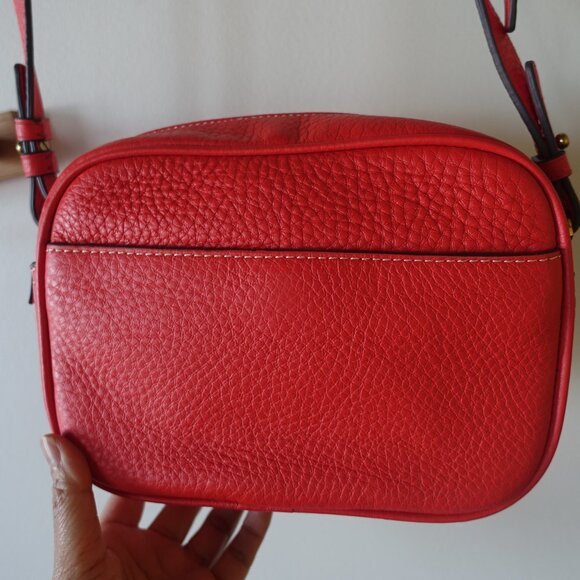 J. Crew Signet Crossbody camera Leather Bag Purse in Italian Leather Red - Picture 12 of 14